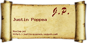 Justin Poppea névjegykártya